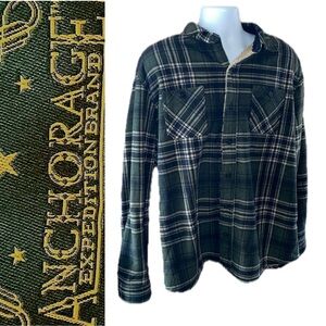 Men’s Green Flannel Sherpa-Lined Jacket